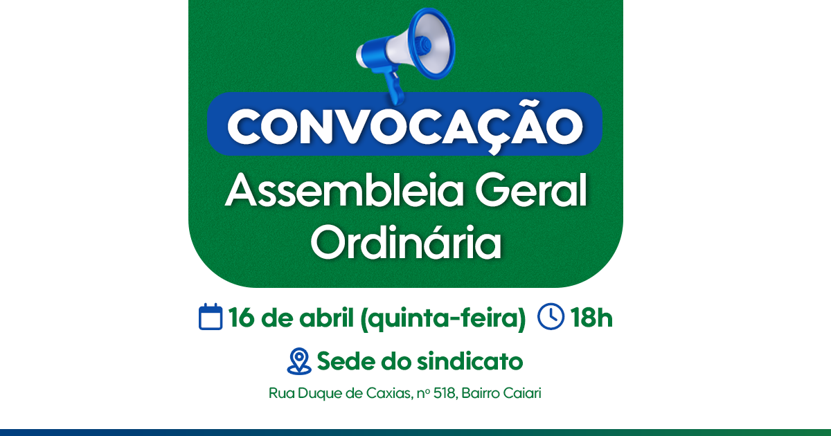 SIMERO convoca médicos para Assembleia Geral Ordinária no dia 16 de abril